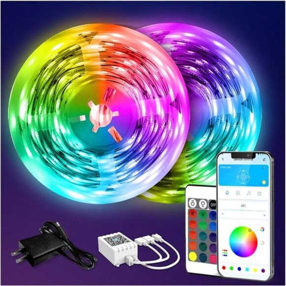 LED Strip Lights 130ft Lights Strip for Bedroom, Desk, Indoor Room RGB Decor - Picture 1 of 8